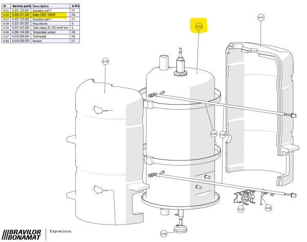 Bonamat Boiler komplett für Esprecious und Sego Bild 1